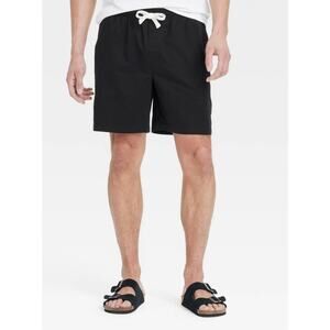 Goodfellow & Co Pull On Cotton Shorts Men Big & Tall 3XL Black Drawstring Casual